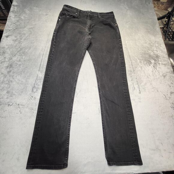 GUESS Jeans Mens 32x32 Black Regular Straight Denim Stretch Five Pocket Mid Rise - Picture 1 of 10